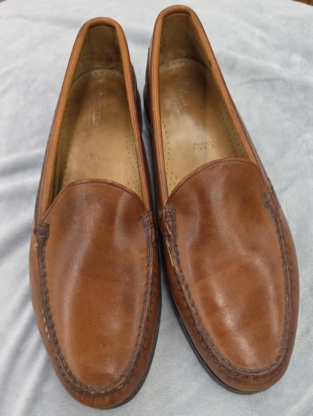 Allen Edwards Ashby Men's Brown Leather Slip-On Loafers